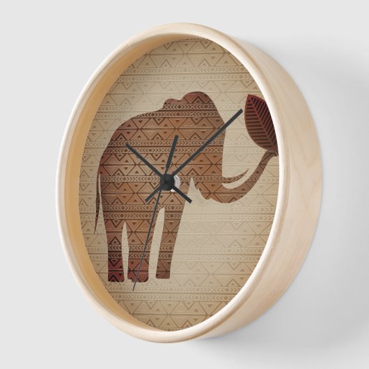 Elephant Tribal Art Design Uhr (Winkel)