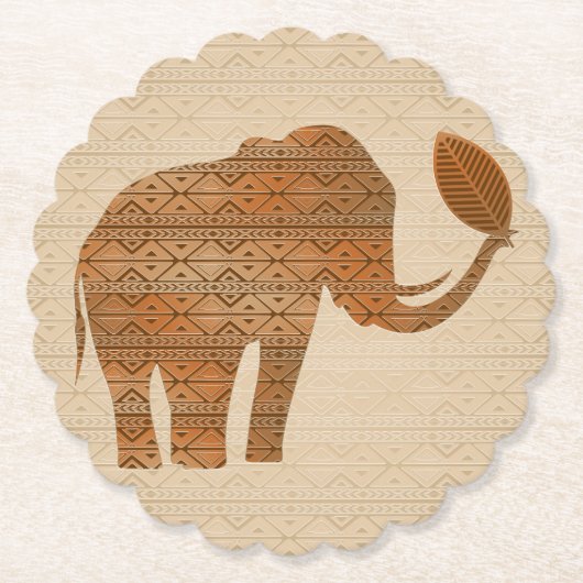 Elephant Tribal Art Design Untersetzer (Vorderseite)
