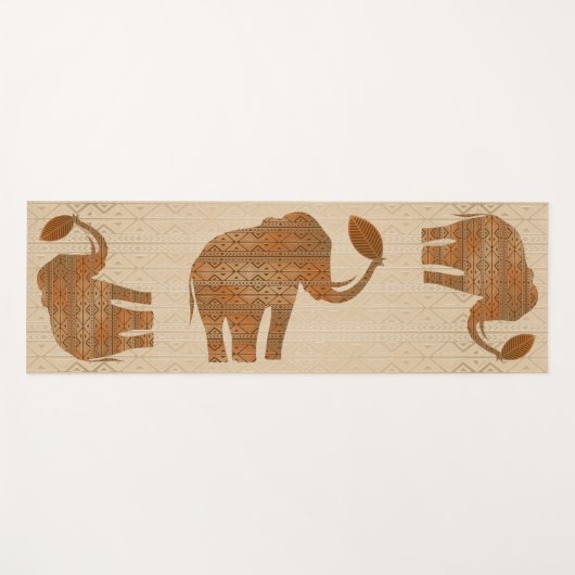 Elephant Tribal Art Design Yogamatte (Vorderseite (Horizontal))
