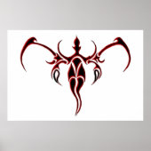 Elephant Tribal Tattoo - rot und schwarz Poster (Vorne)