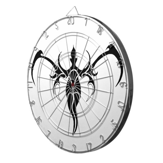 Elephant Tribal Tattoo - Schwarzweiß Dartscheibe (Vorderseite rechts)