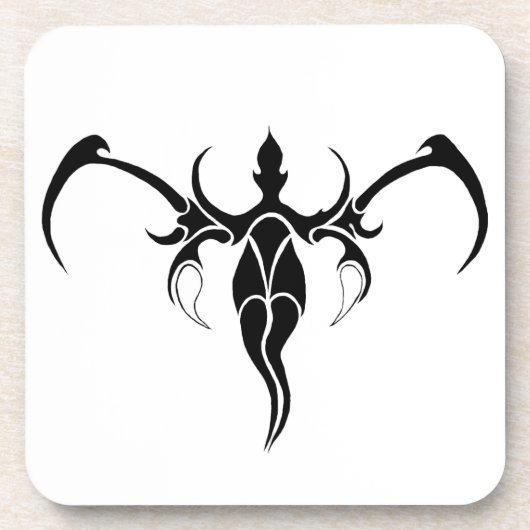 Elephant Tribal Tattoo - Schwarzweiß Getränkeuntersetzer (Vorderseite)