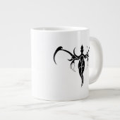 Elephant Tribal Tattoo - Schwarzweiß Jumbo-Tasse (Vorderseite Rechts)