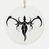 Elephant Tribal Tattoo - Schwarzweiß Keramik Ornament (Vorne)