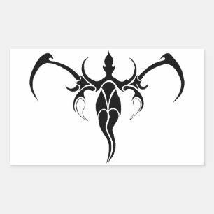 Elephant Tribal Tattoo - Schwarzweiß Rechteckiger Aufkleber