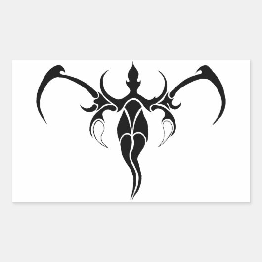 Elephant Tribal Tattoo - Schwarzweiß Rechteckiger Aufkleber (Vorderseite)