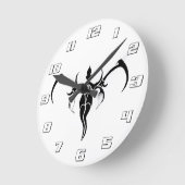 Elephant Tribal Tattoo - Schwarzweiß Runde Wanduhr (Winkel)