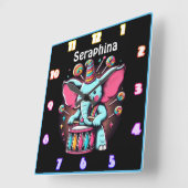 Elephant trommelt auf der Messe Quadratische Wanduhr (Winkel)