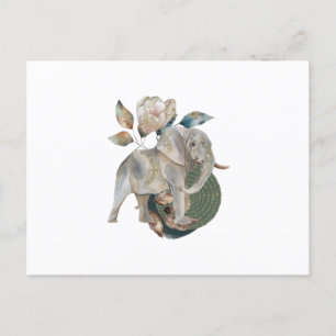 Elephant Tropical Animal Watercolor Postkarte
