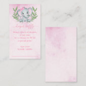 Elephant Tropical Summer Floral Diaper Raffle Begleitkarte (Vorne/Hinten)