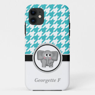 Elephant Türkis White Hahnentrittmuster iPhone 5 F Case-Mate iPhone Hülle