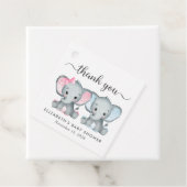 Elephant Twin Baby Girl Boy Dusche Vielen Dank Geschenkanhänger (Beispiel)
