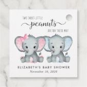 Elephant Twin Baby Girl Boy Dusche Vielen Dank Geschenkanhänger (Rückseite)