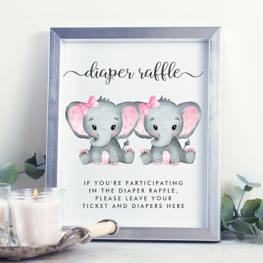Elephant Twin Baby Girls Duschschlacken Poster