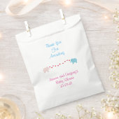 Elephant Twin Boy & Girl Favor Bag Geschenktütchen (Ausgeschnitten)