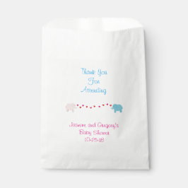 Elephant Twin Boy & Girl Favor Bag Geschenktütchen