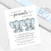 Elephant Twin Boys Virtual Shower Budget Einladung