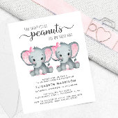 Elephant Twin Girls Baby Sprinkle Budget Einladung