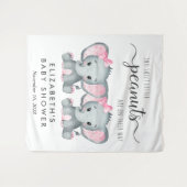 Elephant Twin Girls Babydusche Willkommen Wandteppich (Vorderseite (Horizontal))