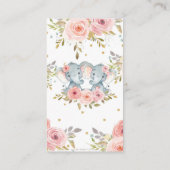 Elephant Twin Girls Babydusche Windelwanne Begleitkarte (Rückseite)