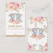 Elephant Twin Girls Babydusche Windelwanne Begleitkarte (Vorne/Hinten)