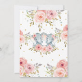 Elephant Twin Girls Einladung zum 1. Geburtstag (Rückseite)