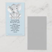 Elephant TwinBoys Baby Shower Diaper Raffle Ticket Begleitkarte (Vorne/Hinten)