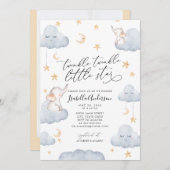 Elephant Twinkle Little Star Yellow Baby Dusche Einladung (Vorne/Hinten)