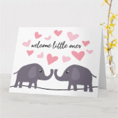 Elephant Twins Card Karte (Gelbe Blume)