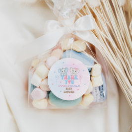 Elephant Twins Dusche Danke Runder Aufkleber