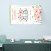 Elephant Twins Girls Babydusche im Hintergrund Dek Banner (Messeveranstaltung)