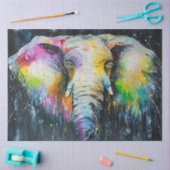 Elephant über der Wasserfarbe Seidenpapier (Basteln)