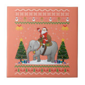 Elephant Ugly Xmas Gift Santa Riding Elephant Xmas Fliese (Vorderseite)