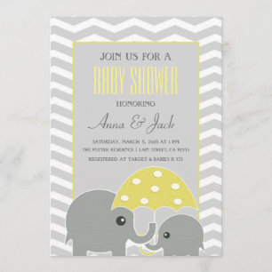 Elephant Umbrella Baby Shower Party Einladung