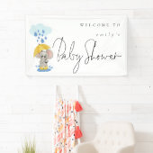 Elephant Umbrella Name Willkommen bei Baby Shower Banner (Insitu)