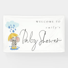 Elephant Umbrella Name Willkommen bei Baby Shower Banner