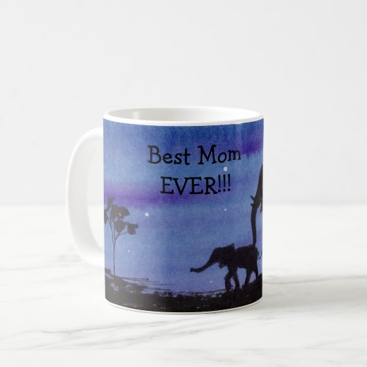 Elephant und Baby Kaffeetasse (Vorderseite Links)