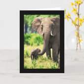 Elephant und Baby Karte (Gelbe Blume)