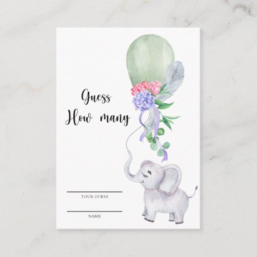 Elephant und Balloon Gucken Sie, wie viele Begleitkarte (Vorderseite)