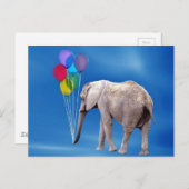 Elephant und Balloons Postkarte (Vorne/Hinten)