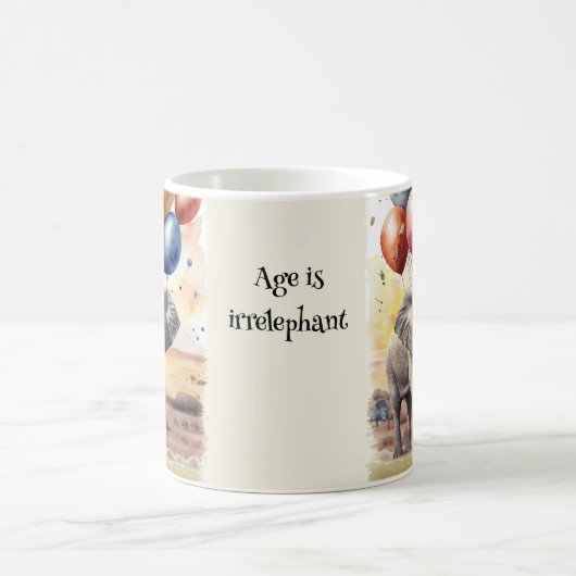 Elephant und Balloons spielen auf Words Funny Birt Kaffeetasse (Mittel)