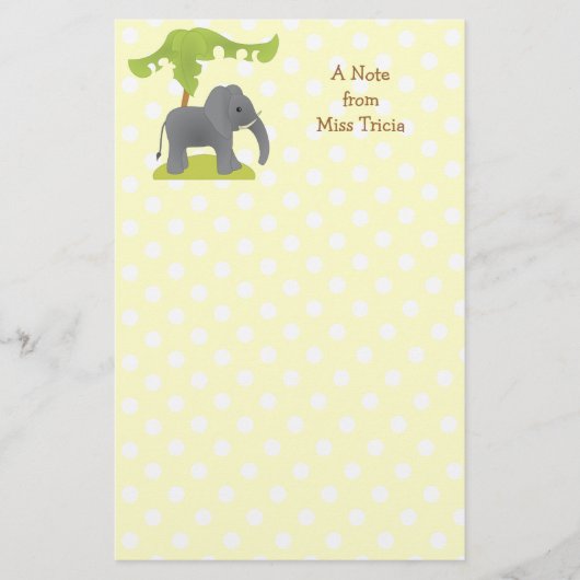 Elephant und Baum Briefpapier (Vorderseite)