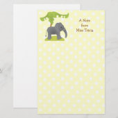 Elephant und Baum Briefpapier (Vorne/Hinten)