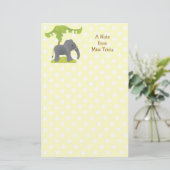 Elephant und Baum Briefpapier (Stehend Vorderseite)