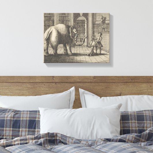 Elephant und Buchhändler, anonym Leinwanddruck (Insitu (Schlafzimmer))