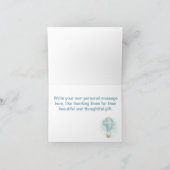 Elephant und Bunny Hot Air Ballon Babydusche Dankeskarte (Innenseite)