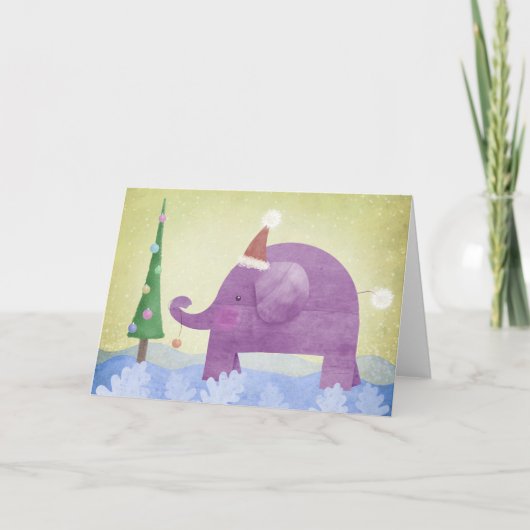 Elephant und der Weihnachtsbaum - Karte (Vorderseite)