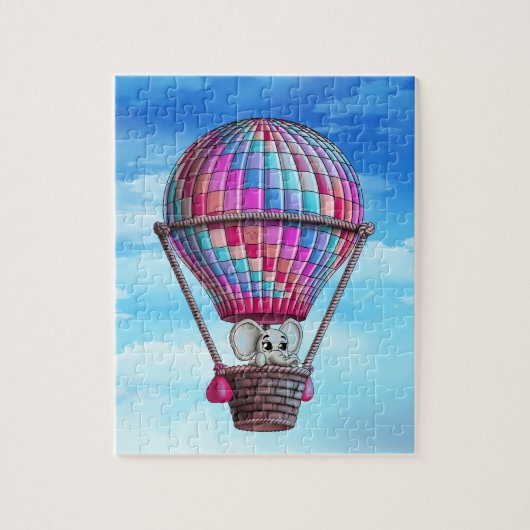 Elephant und Heißluftballon Puzzle (Vertikal)