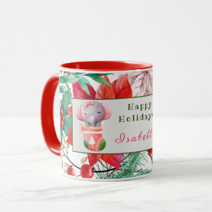 Elephant und Hirsch Anpassen von Text und Namen Tasse