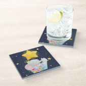 Elephant und Kitten Glass Untersetzer (Schrägansicht)